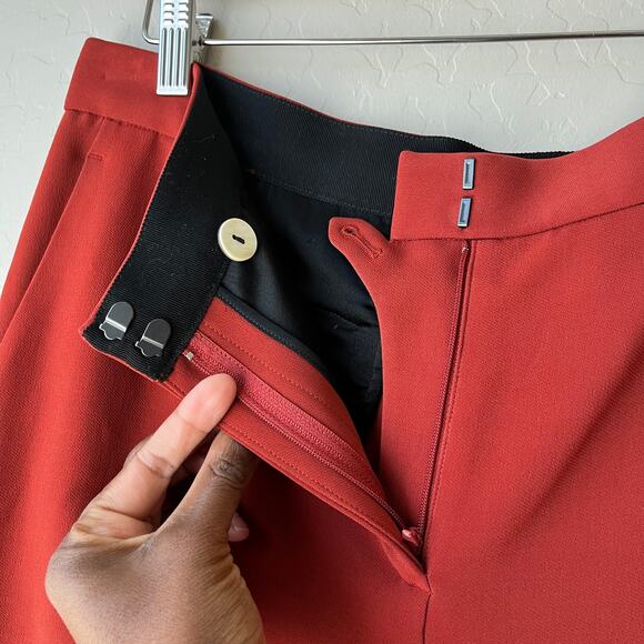 Rosetta Getty Trouser Red Cropped Tapered High Rise‎ Dress Pants Size 10 - Picture 7 of 13